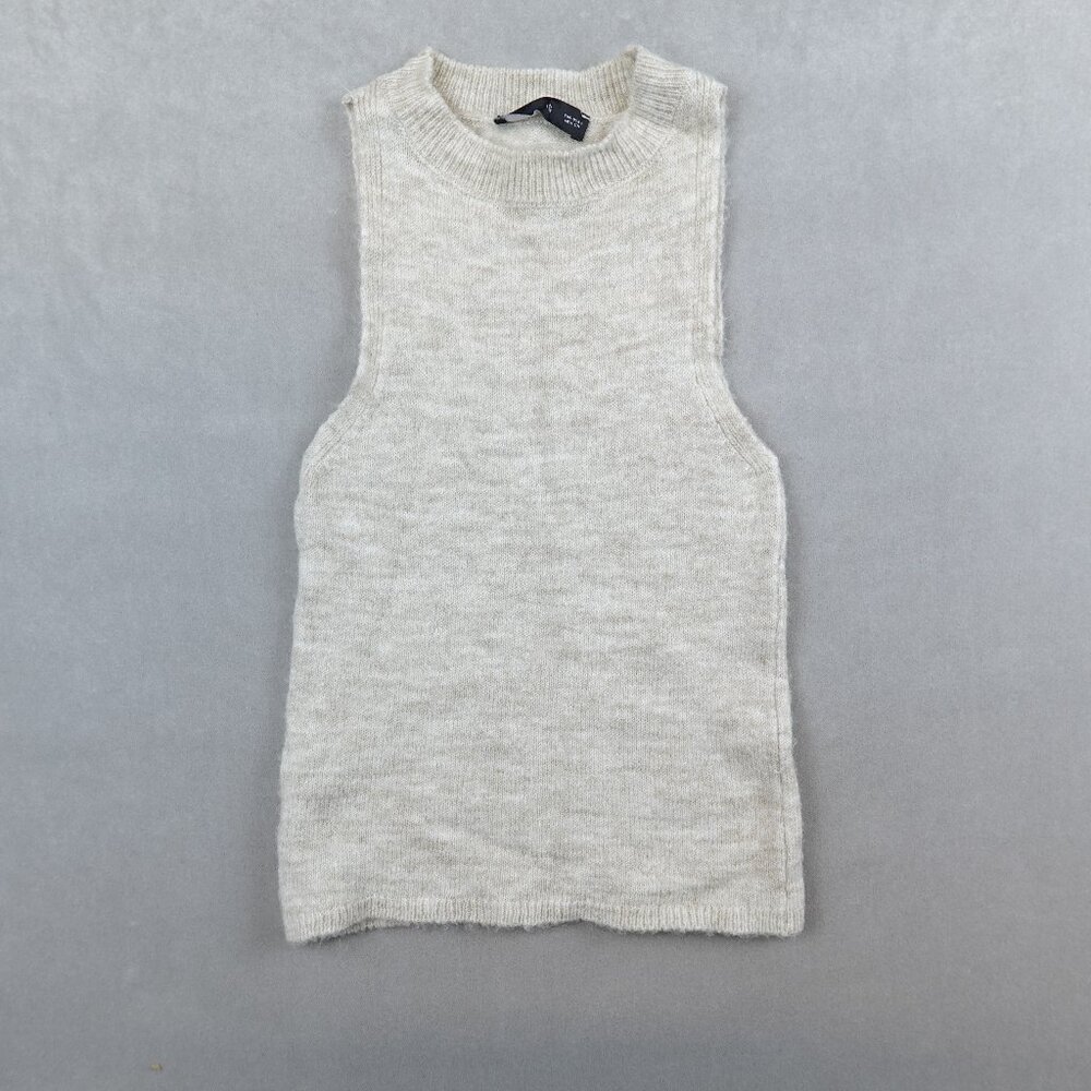 Mango Round Neck Knitted Top Ribbed Sleeveless Tank